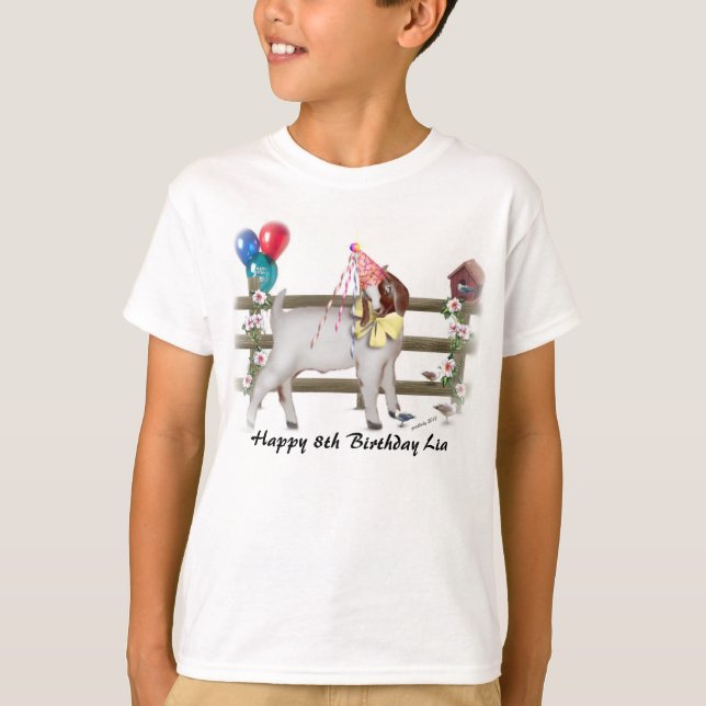 T-shirt Personnaliser adorable Boer Chèvre Enfant Annivers (Devant)