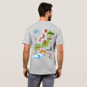 T-shirt Personnaliser avant, Fun Japonais Carte Design ret