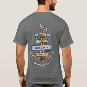 T-shirt Personnaliser bannière de corde d'ancre de voile v
