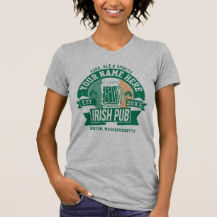 T-shirt Personnaliser ceci Irish Pub Logo Jour de la Sai