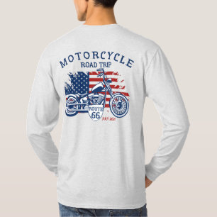 T-shirt Personnaliser Circuit Moto Route 66 Drapeau USA