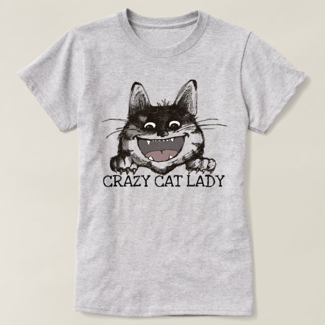 T-shirt Personnaliser Crazy Cat Lady (Design devant)