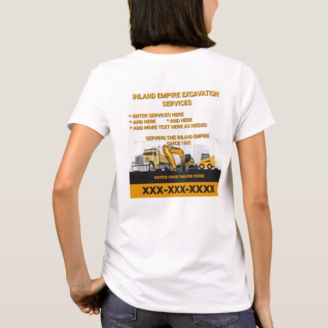 T-shirt Personnaliser Excavation Générale Entrepreneur Con (Dos)