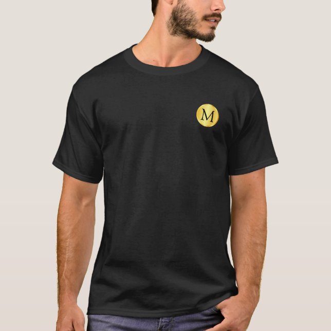 T-shirt Personnaliser Faux Gold Elegant Monogram Modèle (Devant)