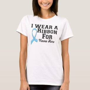 T-shirt Personnaliser je porte un ruban bleu clair