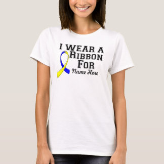 T-shirt Personnaliser je porte un ruban bleu et jaune