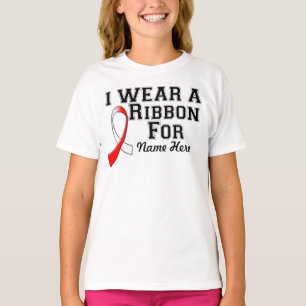 T-shirt Personnaliser je porte un ruban rouge et blanc
