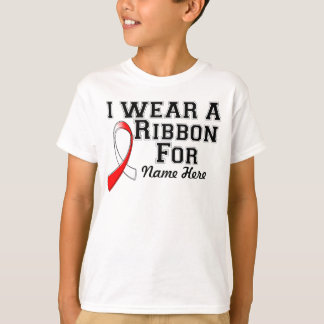 T-shirt Personnaliser je porte un ruban rouge et blanc