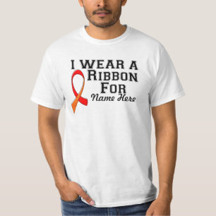 T-shirt Personnaliser je porte un ruban rouge et orange