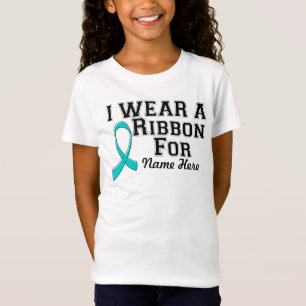 T-Shirt Personnaliser je porte un ruban Turquoise