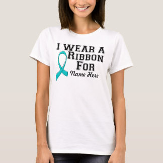 T-shirt Personnaliser je porte un ruban Turquoise