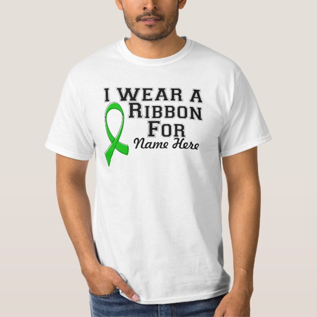 T-shirt Personnaliser je porte un ruban vert (Devant)