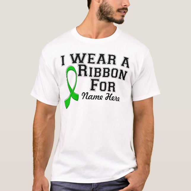 T-shirt Personnaliser je porte un ruban vert (Devant)