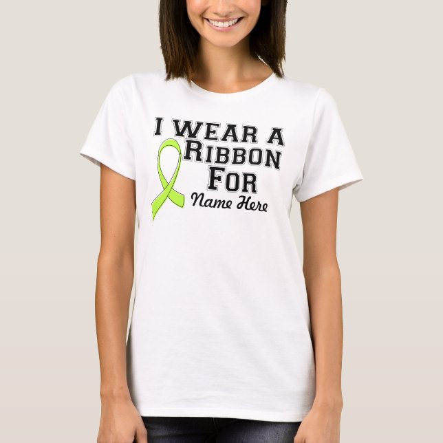 T-shirt Personnaliser je porte un ruban vert citron (Devant)