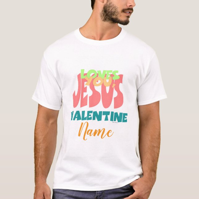 T-shirt Personnaliser JÉSUS VOUS AIME, VALENTINE Mens (Devant)