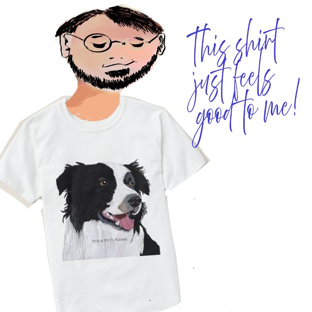 T-shirt Personnaliser la photo et le texte Bordure Collie (Créateur téléchargé)