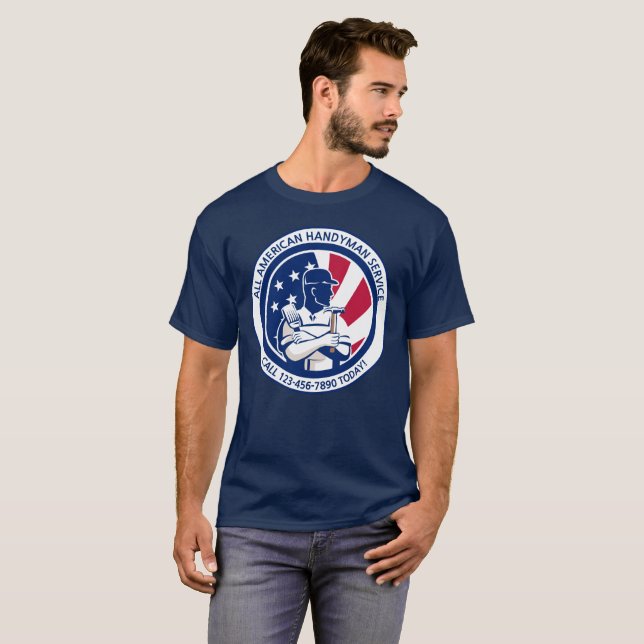 T-shirt Personnaliser la publicité de bricoleur patriotiqu (Devant entier)