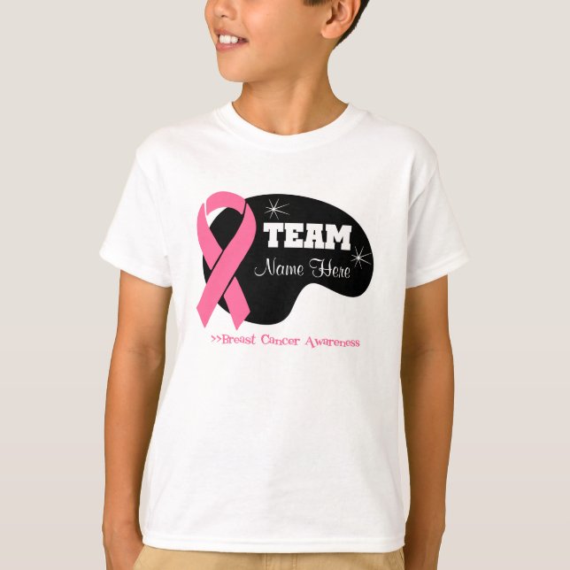 T-shirt Personnaliser le nom de l'équipe - Cancer du sein (Devant)