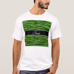 T-shirt Personnaliser le nom parties scintillant vert clai