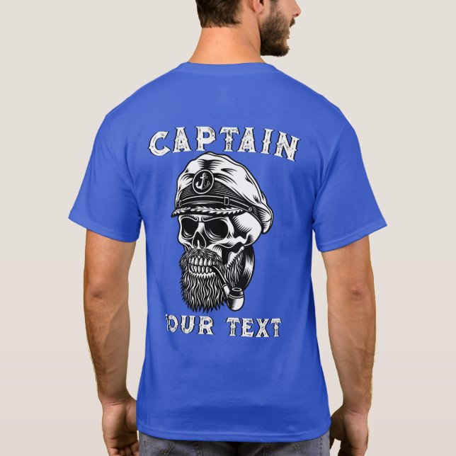 T-shirt Personnaliser Limité de la mer Capitaine Crâne Fum (Dos)