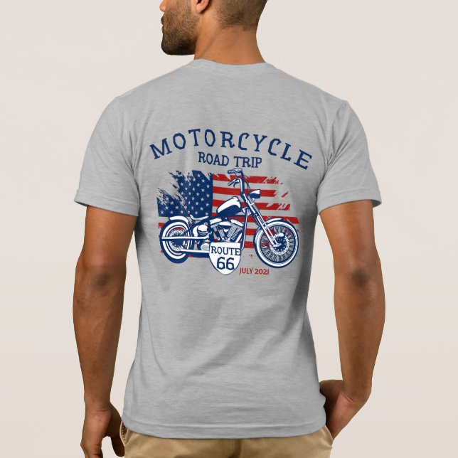 T-shirt Personnaliser Motorcycle Route 66 États-Unis Drape (Dos)