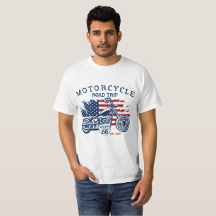T-shirt Personnaliser Motorcycle Route 66 États-Unis Drape