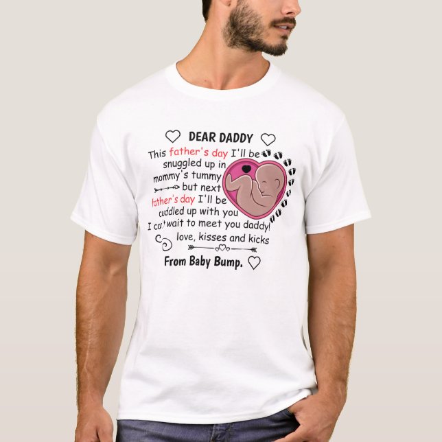 T-shirt Personnaliser notre première Fête des pères, Cher  (Devant)