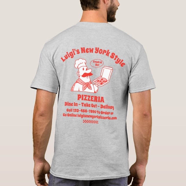 T-shirt Personnaliser Pizza Restaurant Graphisme détaillé  (Dos)