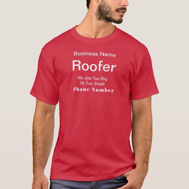 T-shirt Personnaliser Roofer Entrepreneur Rouge (Devant)