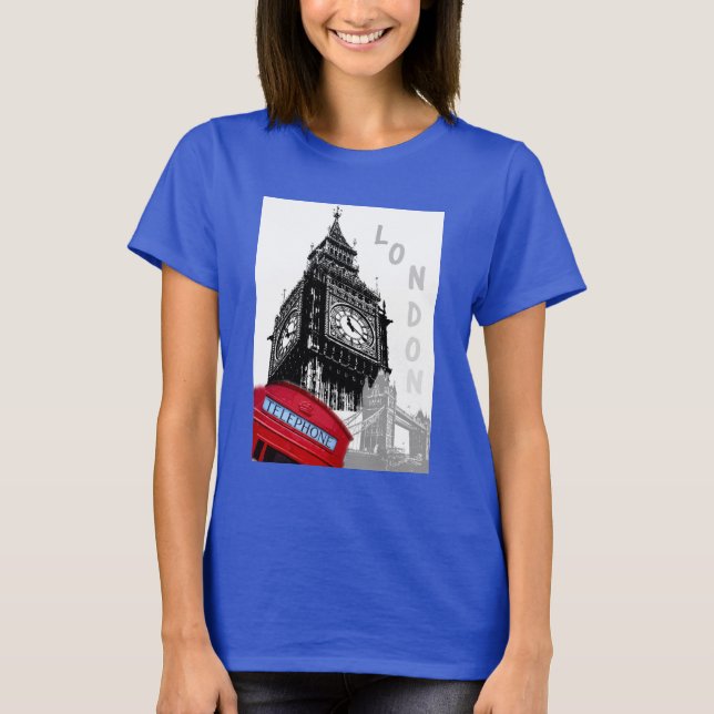 T-shirt Personnaliser Royal Blue London Big Ben Horloge To (Devant)