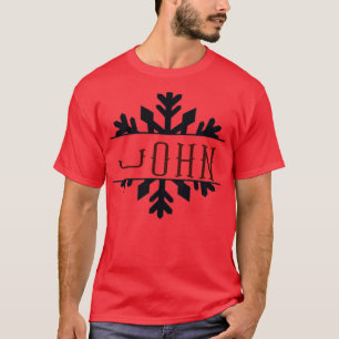 T-shirt Personnaliser Split Monogramme John Nom Cadeau pou