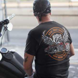 T-shirt Personnaliser Vintage Moto Route 66 Ailes d'ange