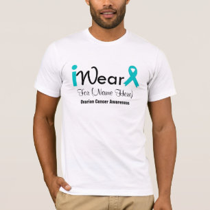 T-shirt Personnalisez le Cancer ovarien de ruban turquoise