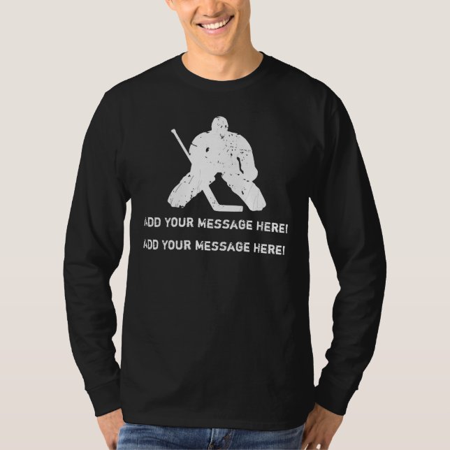 T-shirt Personnalisez-le, gardien de but d'hockey (Devant)