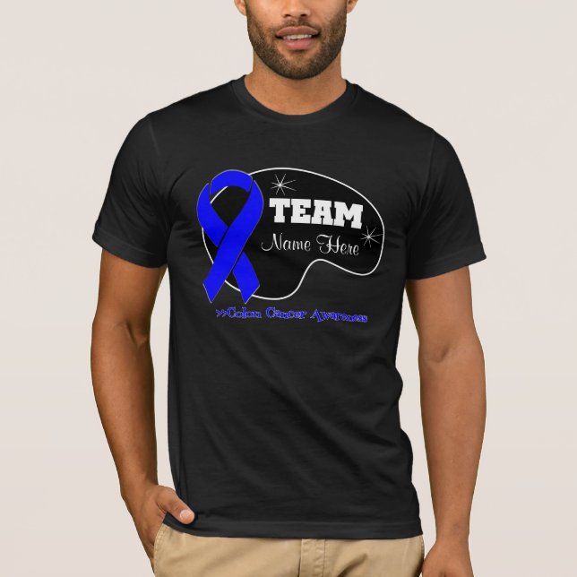 T-shirt Personnalisez le nom d'équipe - cancer du colon (Devant)