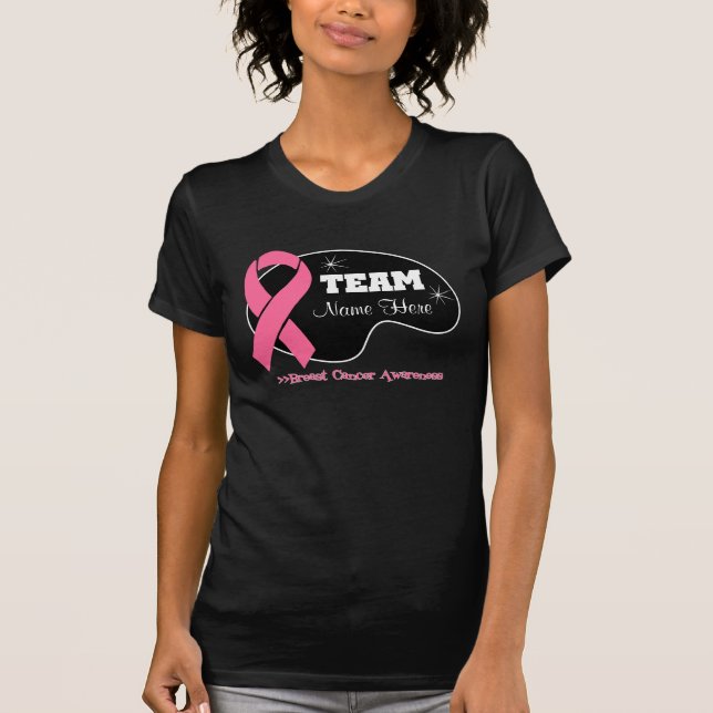 T-shirt Personnalisez le nom d'équipe - cancer du sein (Devant)