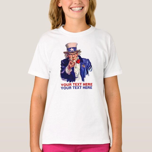 T-shirt Personnalisez-le Oncle Sam (Devant)