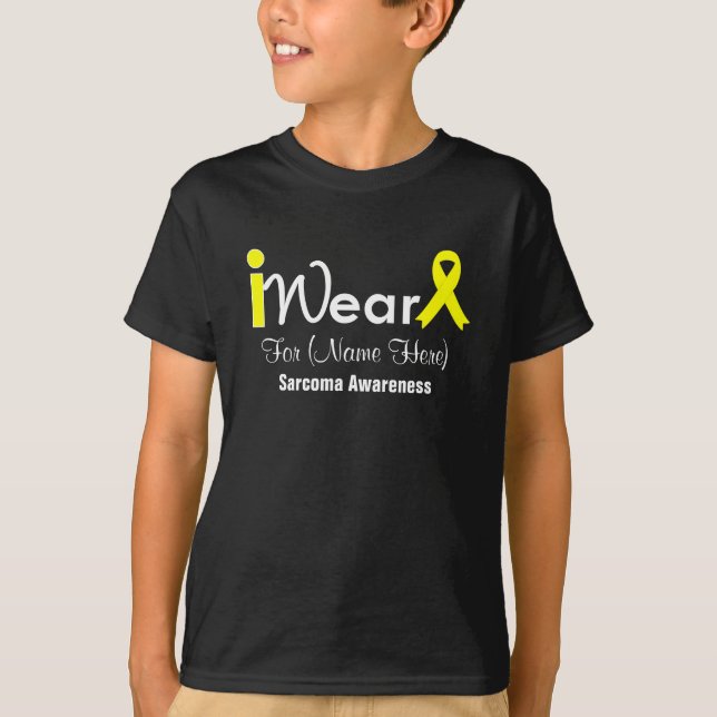 T-shirt Personnalisez le sarcome jaune de ruban (Devant)