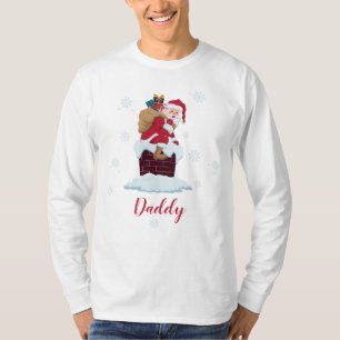 T-shirt Personnalisez Père Noël sur le toit de Chimney Voy