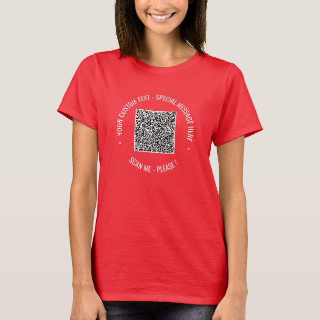 T-shirt Personnalisez votre QR Code Scan Info Texte T-shir (Devant)