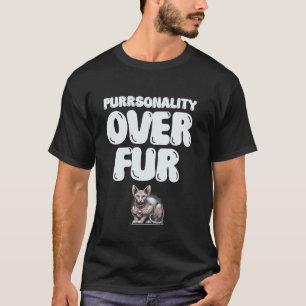 T-shirt Personnalité avant la fourrure Amateur de chat Sph