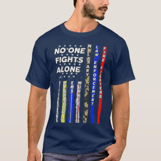 T-shirt Personne aux États-Unis ne combat seul le premier