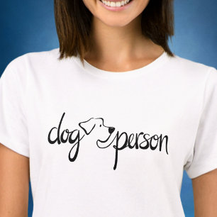 T-shirt Personne Chien Écriture Manuscrite Moderne Femmes