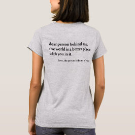 T-shirt Personne Derrière Moi, Impression Dos de Chemise, 