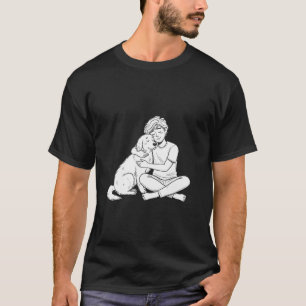 T-shirt Personne faisant un câlin à un chien avec un gribo