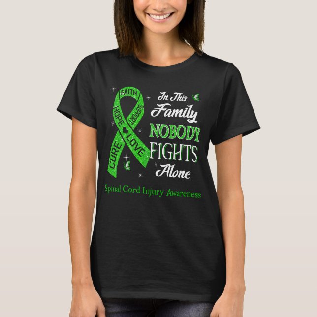 T-shirt Personne ne combat seul la colonne vertébrale sens (Devant)