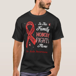 T-shirt Personne ne combat seul la sensibilisation au sida