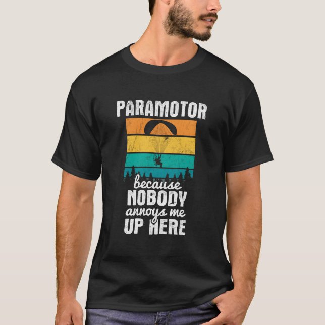 T-shirt Personne Ne M'Embrasse Ici Paramoteur Paraglide (Devant)