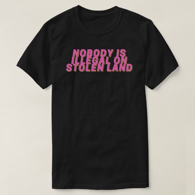 T-shirt Personne n'est illégal sur Sticker Land volé Stick (Design devant)