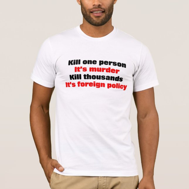 T-shirt Personne pacifiste de la mise à mort une c'est (Devant)